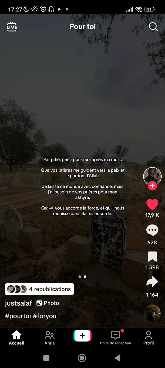 envlestalls's tweet photo. Tiktok d'un frère récemment décédé d'un cancer, qu'Allah lui facilite les prochaines épreuves et son jugement https://t.co/uP2nHe4JGv