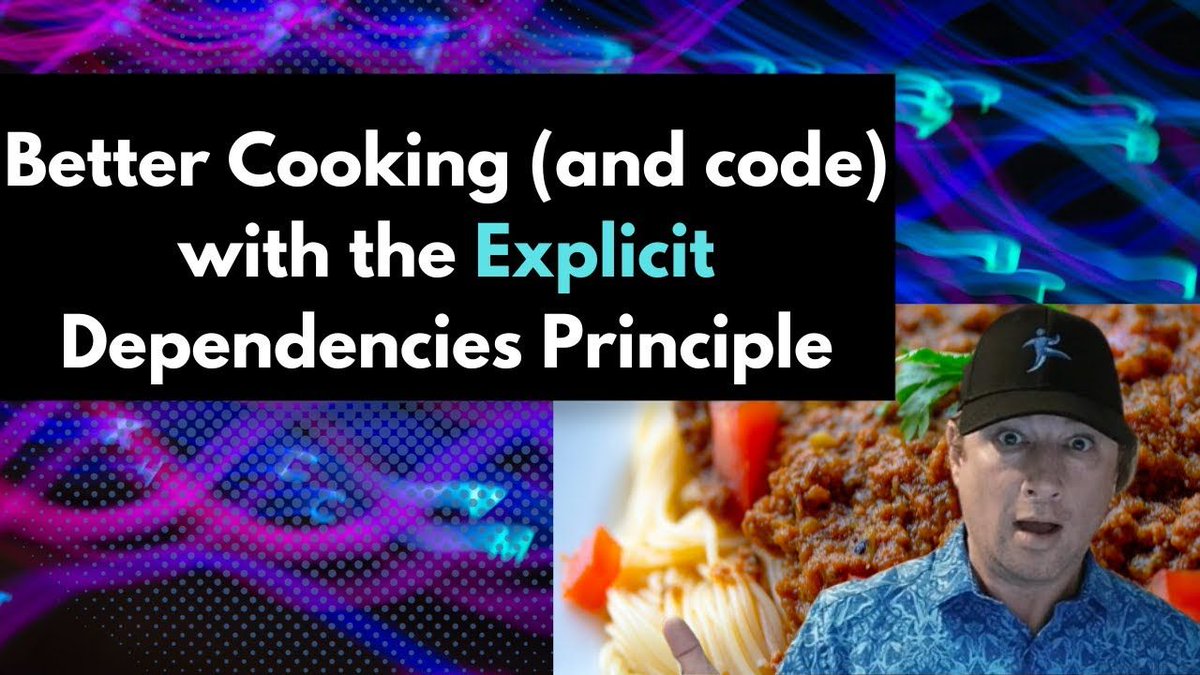 ardalis's tweet image. Ever go shopping for a recipe, only to find out that your list was missing an ingredient because the recipe left it off? Come see my spaghetti bolognese adventures as we talk about Explicit Dependencies:

youtube.com/watch?v=nA3SUL…

#SoftwareDevelopment #SoftwarePrinciples