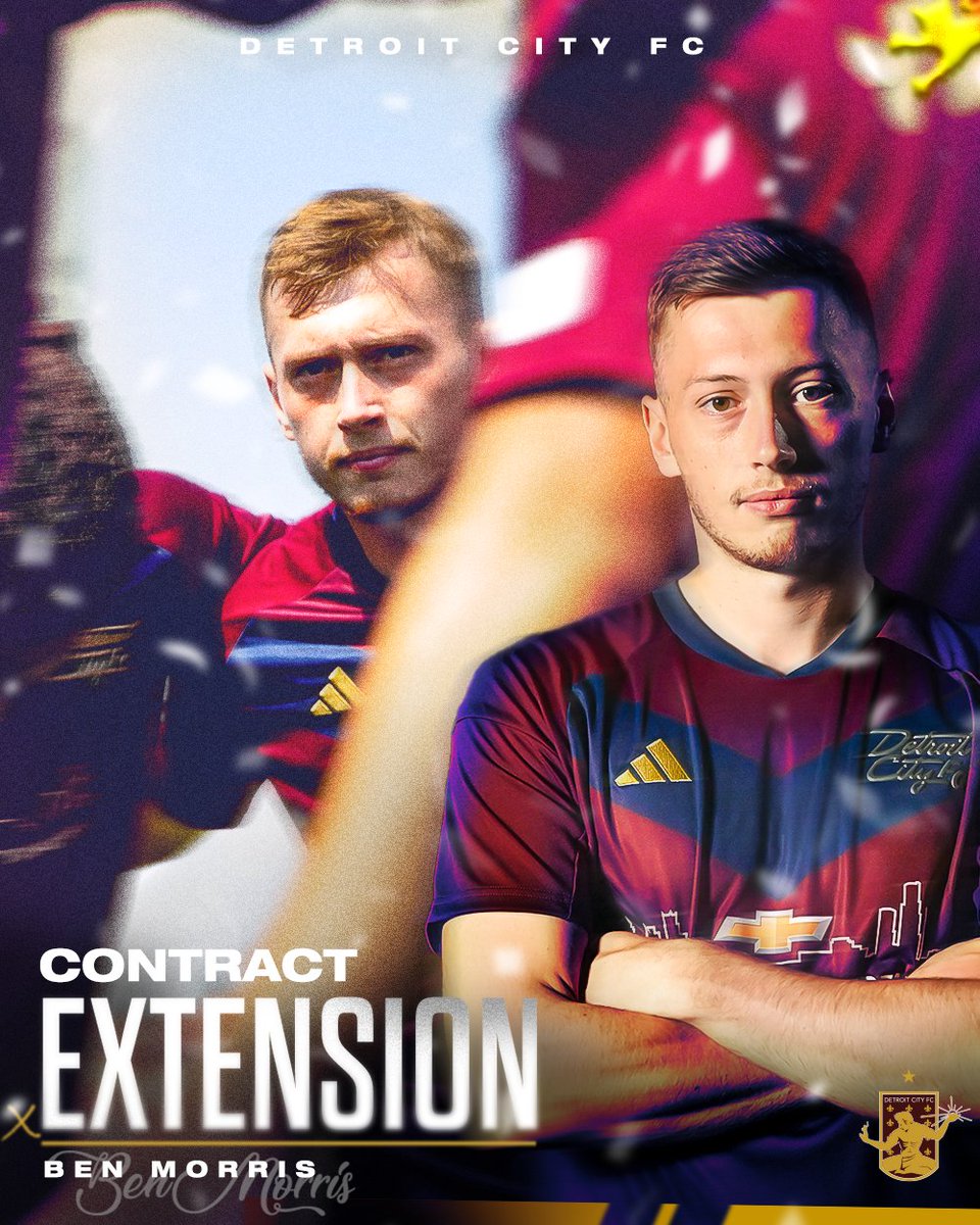 The 2024 Players' Player of the Year signs the dotted line ✍️⚜️

Detroit City FC is delighted to announce that forward Ben Morris has signed a multi-year contract extension. The deal includes two years guaranteed, with an option for a third in 2027.

📰: detcityfc.com/news/2024/11/1…