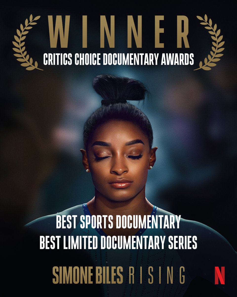 Octagon (@octagon) on Twitter photo “Simone Biles Rising” has won two <a href="/CriticsChoice/">Critics Choice Awards</a> Documentary Awards! 👏🎬
🏆 Best Sports Documentary
🏆 Best Limited Documentary Series
Congrats to <a href="/Simone_Biles/">Simone Biles</a> and Octagon EVP Janey Miller, who served as an executive producer on the @Netflix docuseries. “Simone Biles Rising” has won two <a href="/CriticsChoice/">Critics Choice Awards</a> Documentary Awards! 👏🎬
🏆 Best Sports Documentary
🏆 Best Limited Documentary Series
Congrats to <a href="/Simone_Biles/">Simone Biles</a> and Octagon EVP Janey Miller, who served as an executive producer on the @Netflix docuseries.