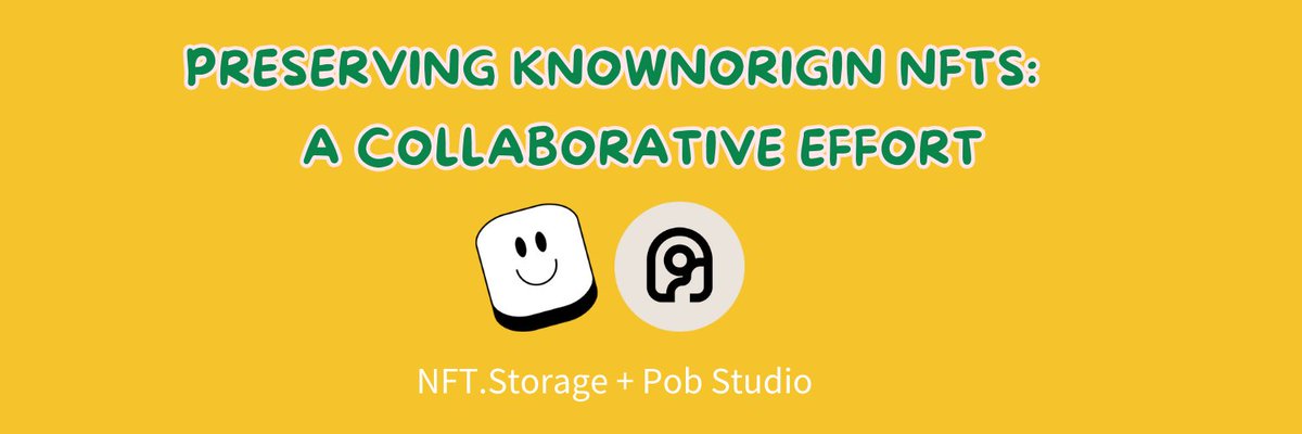 🎉 We're excited to announce that NFTdotStorage, in partnership with <a href="/prrfbeauty/">Pob Studio</a>'s #PreserveInitiative, is working to secure the long-term preservation of KnownOrigin's NFTs using <a href="/IPFS/">IPFS</a> &amp; <a href="/Filecoin/">Filecoin</a>!

🧵 Read on for how we’re protecting these cultural assets. 👇