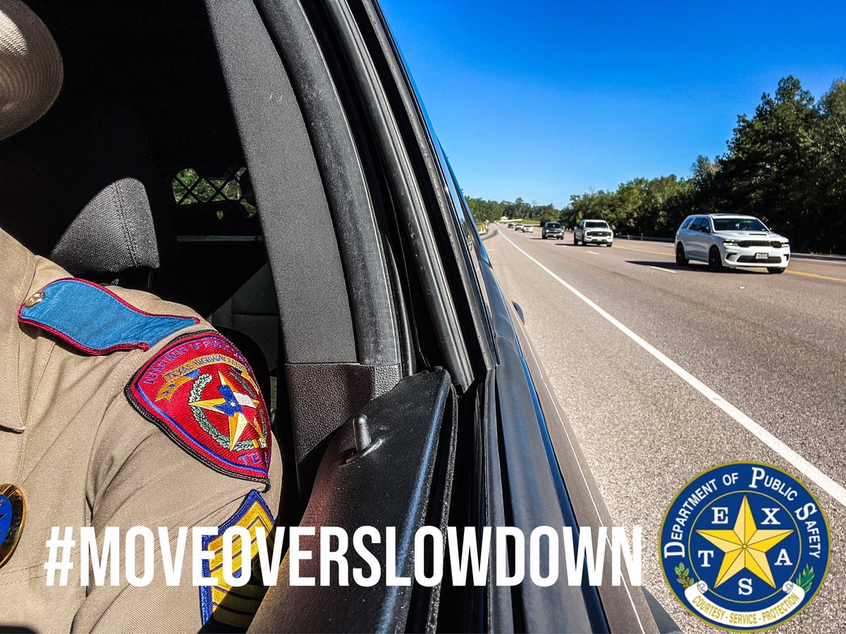 TxDPSSoutheast's tweet image. Please remember to #MoveOverSlowDown when you see an emergency vehicle on the side of the road with its emergency lights flashing. 

It’s the law!