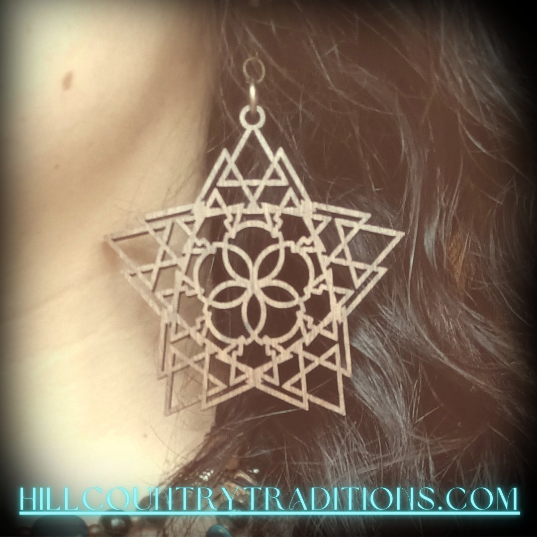 HC_Traditions's tweet photo. Check out the Mandala Collection on our website, featuring these unique wooden star earrings! 🐌✌ #fall #geometric #mandala #earrings #fashion #style https://t.co/lKRAun1T3y