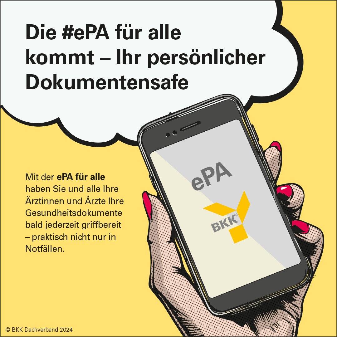 Die #ePAFürAlle bringt uns den digitalen Dokumentensafe direkt aufs Smartphone! 
Impfpass, Mutterpass, Zahnbonusheft und Co. sind ab 2026 jederzeit griffbereit – praktisch, keine Dokumente zur Praxis tragen zu müssen. Mit der eKPA europaweit nutzbar. #ePA
linkedin.com/posts/bkk-dach…