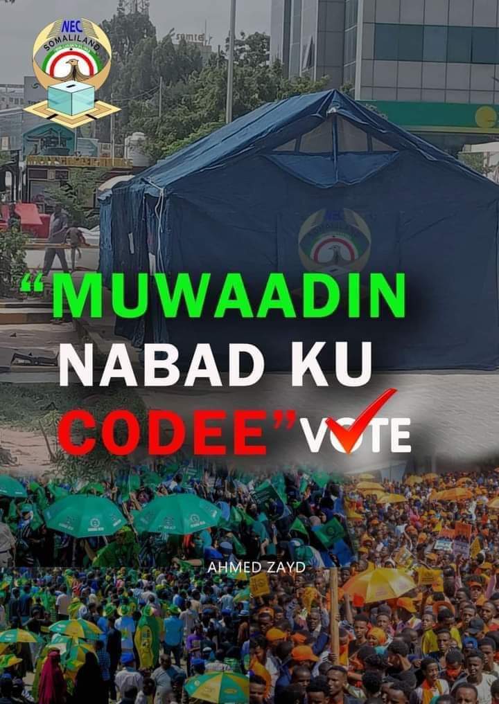 IbrahimAbdi20's tweet photo. Tomorrow, 13th November, is the final day, a day we have all been eagerly awaiting. At the end of the day, #Somaliland wins. Please vote 🗳 peacefully.
#Somalilandelection2024
#SLDecides https://t.co/ZF5MxZjow4
