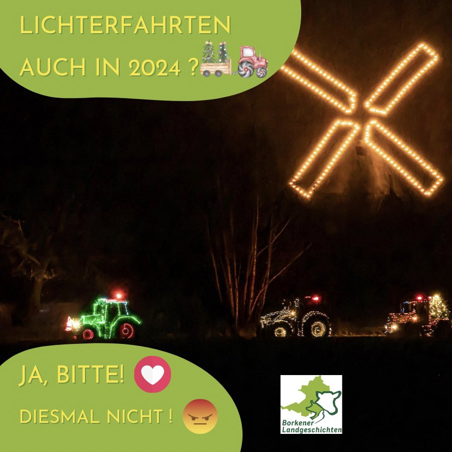borkener's tweet photo. Landwirte-Gruppen im Kreis diskutieren darüber, ob sie die Lichterfahrten wiederholen wollen. LsV NRW hatte bekannt gegeben, dass man keine Fahrten organisieren wolle: "Vielleicht merkt so doch der ein oder andere, dass es ohne heimische Landwirte ein bisschen dunkler wird..." https://t.co/J6WprisIyk