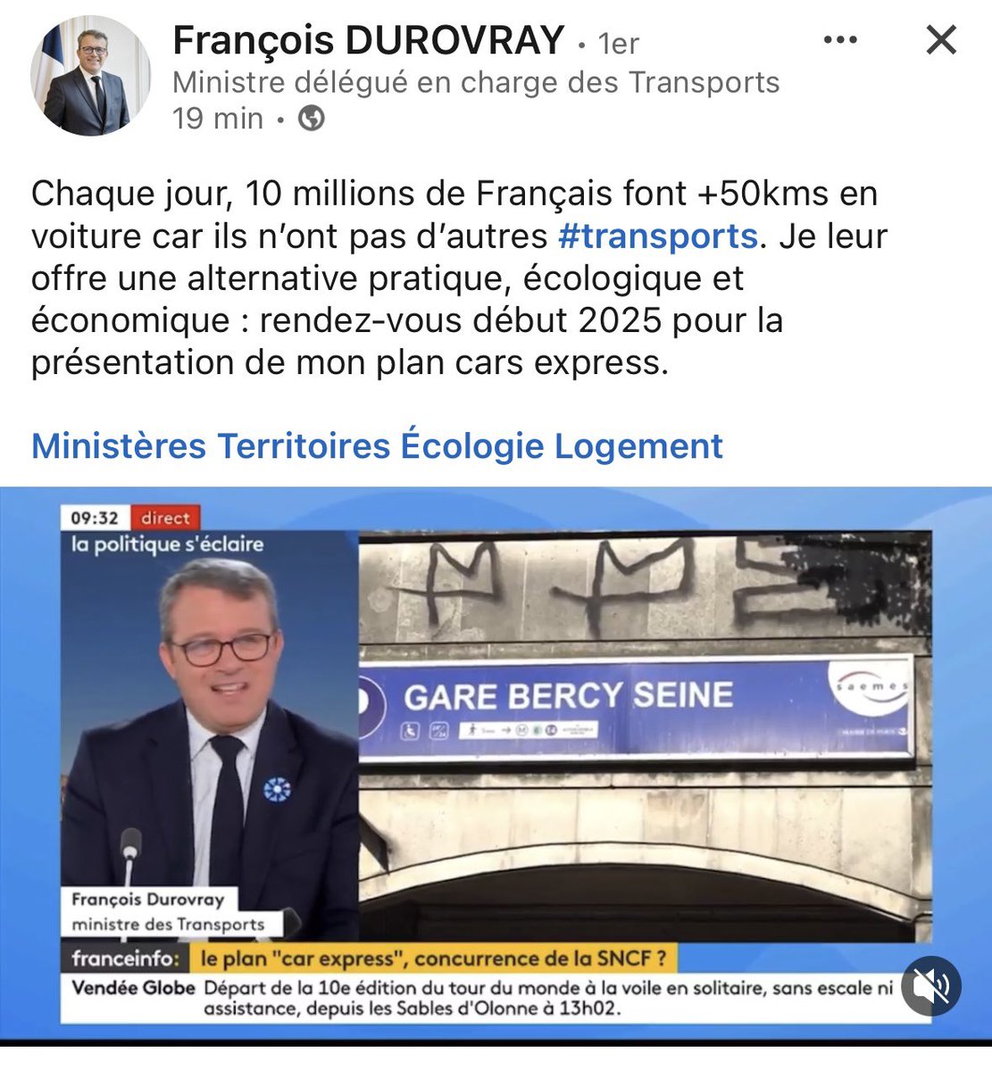 10M de Français utilisent leur voiture pour des trajets &lt;12 km. Le vélo serait une option… s’il y avait plus de sécurité!

Pendant que @F_Durovray propose les "cars express", il annule le plan vélo de 2 milliards. Une explication ? #Mobilité #PlanVélo