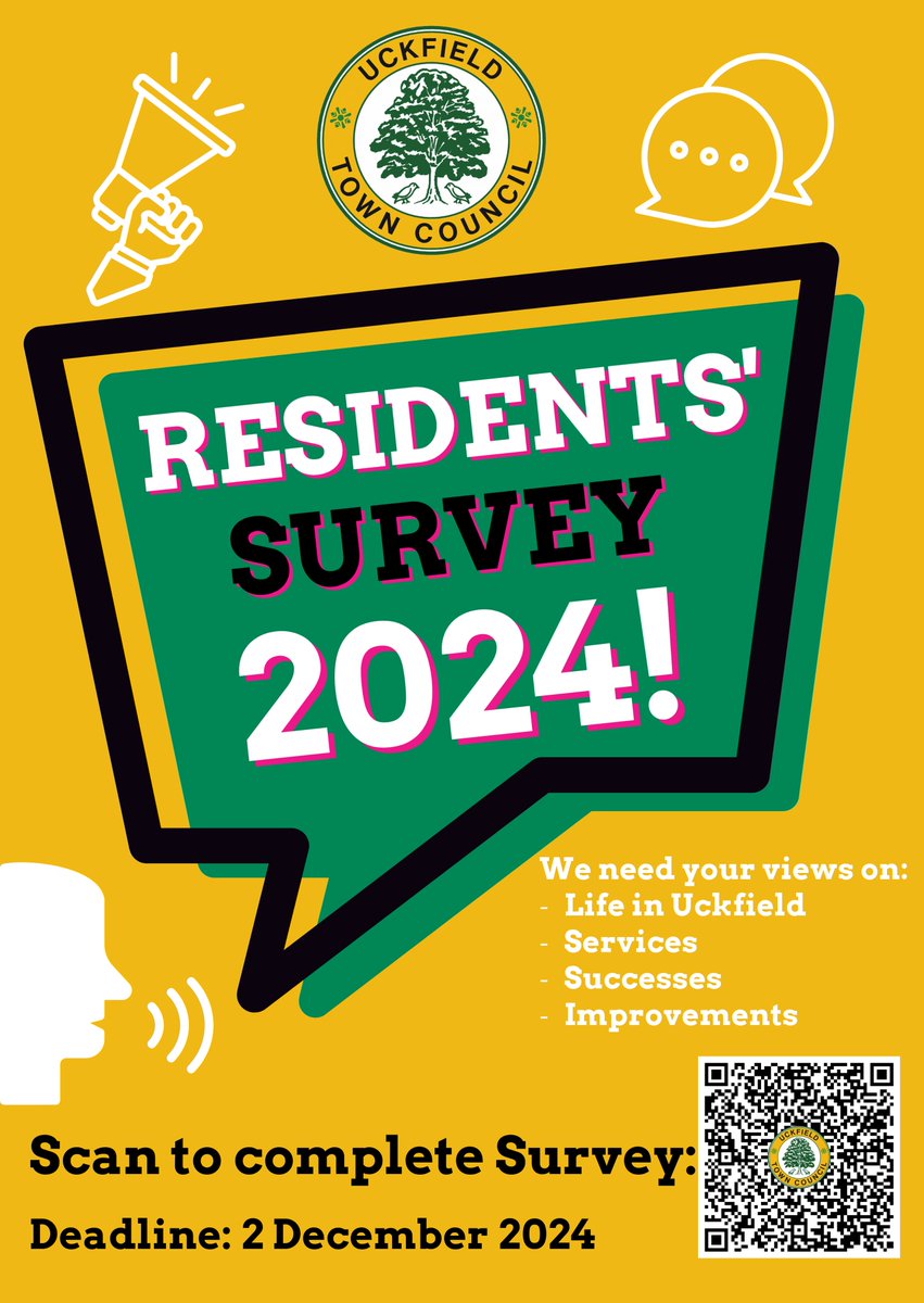 📣 Our Residents' Survey 2024 is now LIVE and open for your submissions!

We want to hear from all Uckfield residents about life in the town, including what services you use and your recent experiences with them. 🗣️

Click here to have your say👉uckfieldtc.gov.uk/community/have…