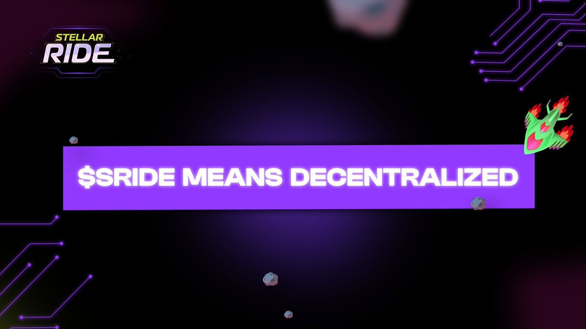 stellar_ride's tweet photo. Did you know? 🚀

$SRIDE is fully decentralized, meaning control is in the hands of the community 👥 

No central power, just a transparent, decentralized ecosystem. Become a part now and help to rise Stellar Ride to the top 🔥 https://t.co/tgVNFUWV6f