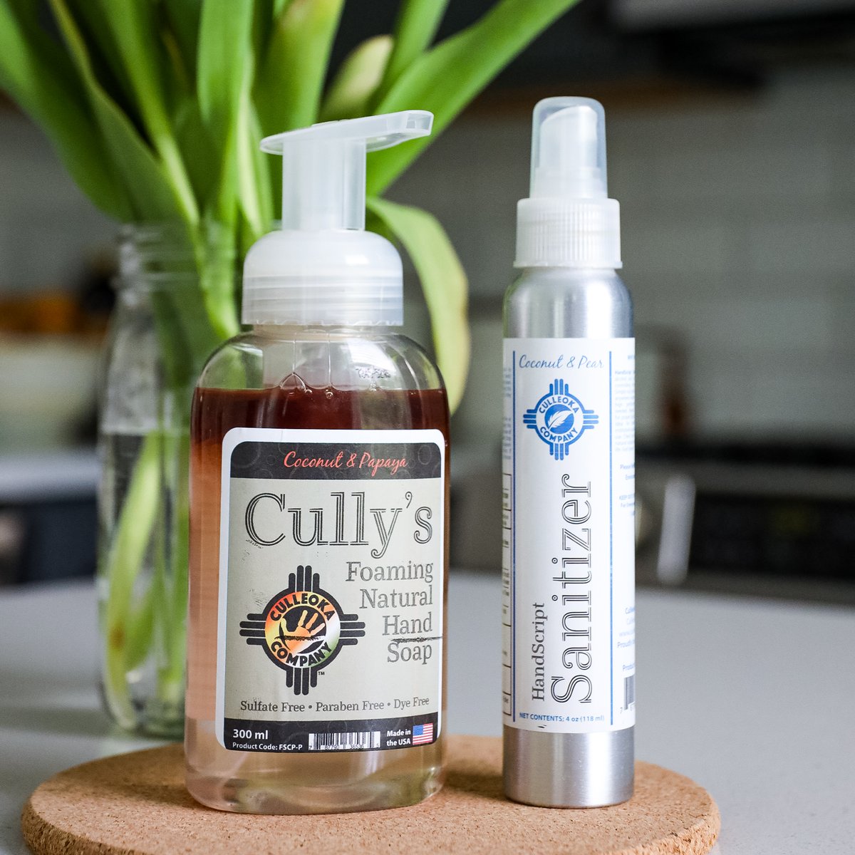 culleokacompany's tweet photo. A fresh way to fight germs without the harshness! Cully's Natural Foaming Hand Soap and HandScript Sanitizer are the perfect pair for gentle, effective hand care. 

#CulleokaCompany #Cleaning #Clean #HouseCleaning #CleaningTips #CleaningHacks #HomeCleaning #Cleaner #NaturalClean https://t.co/Gcmk8bmomX