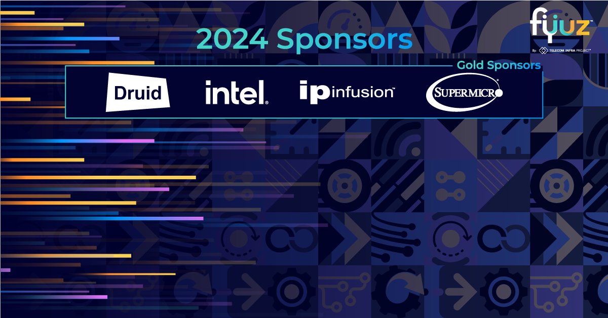 TelecomInfraP's tweet photo. A Huge Thank You to Our Gold Sponsors at #Fyuz24! 🌟
As we continue through Day 2 of #Fyuz24, we’d like to pause and thank our incredible Gold Sponsors.
Gold Sponsors:
+ @druid_software
+ @intel
+ @IPInfusion
+ @Supermicro_SMCI
#TelecomInnovation #OpenRAN #TelecomInfraProject https://t.co/ZnzUVTPtdx