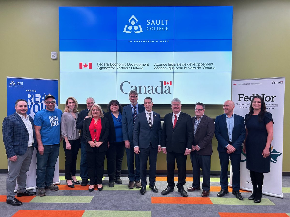 FedNor's tweet photo. #FedNor investit 378 000 $ dans @SaultCollege pour l’aider à réaliser des travaux de recherche appliquée, d’améliorer les possibilités de formation et de mener des activités de sensibilisation auprès de l’industrie : https://t.co/yCs5gVKZPa
#NordON https://t.co/1pNT30hC0w