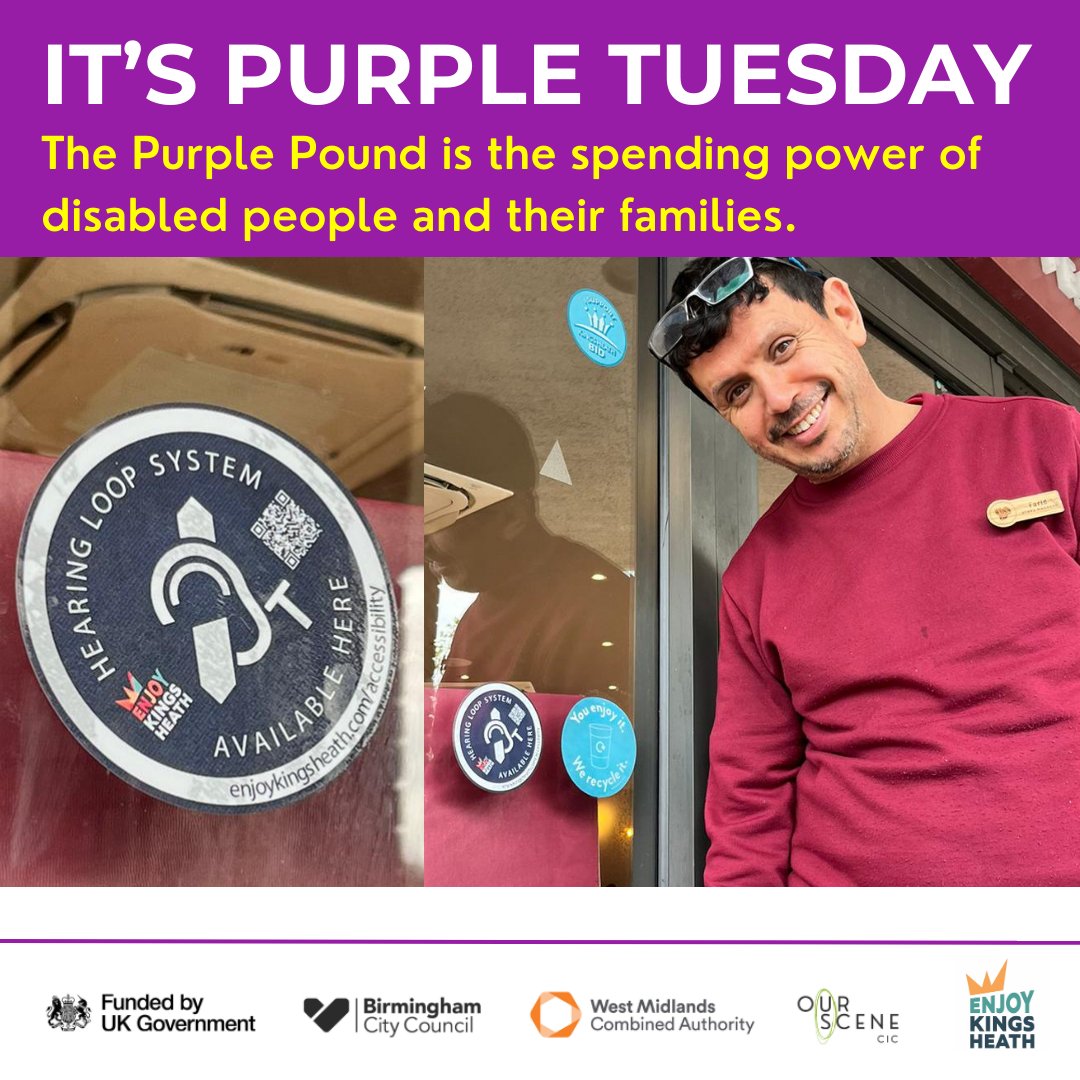 OurSceneCIC (@ourscenecic) on Twitter photo Our final post for #PurpleTuesday We've been offering a window sticker to the 16 businesses in High Street area who have a hearing loop system installed. Our project with <a href="/enjoykingsheath/">enjoykingsheath</a> is also offering small grants of £200 via #UKSPF funding to businesses who might want one! Our final post for #PurpleTuesday We've been offering a window sticker to the 16 businesses in High Street area who have a hearing loop system installed. Our project with <a href="/enjoykingsheath/">enjoykingsheath</a> is also offering small grants of £200 via #UKSPF funding to businesses who might want one!