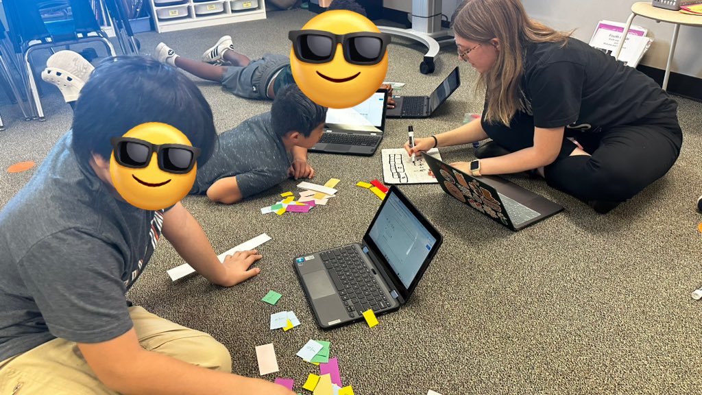 DrBinnicker's tweet photo. Fourth graders at @Rutledge_Elem are using their division skills to deepen their understanding of fractions and tackle real-world word problems. Hands-on math that builds confidence and critical thinking! #LeanderLearns #MathInAction #FutureProblemSolvers #1LISD https://t.co/yr5PX2Ckdc
