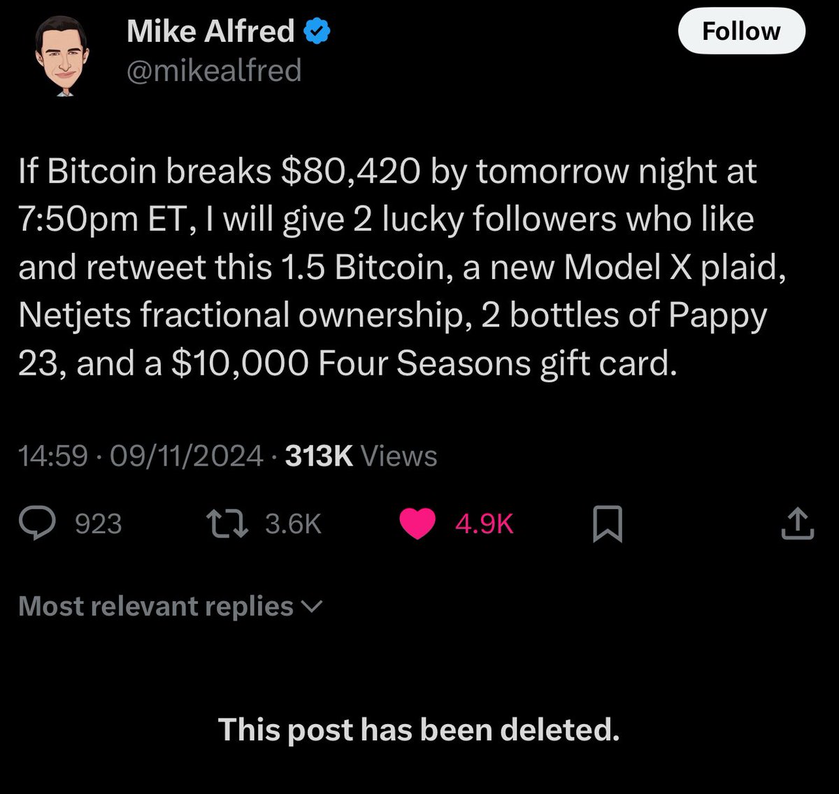 RocketorRekt's tweet image. Deleted and Not Honoured 🍆