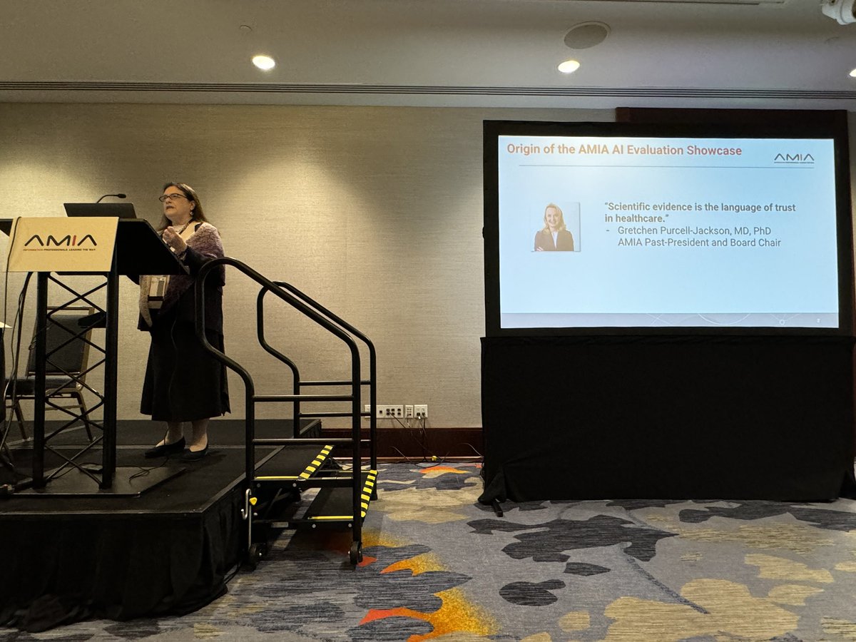richtsui's tweet photo. Please join our (Stage III) AI Evaluation Showcase (S61). Kudos to Eileen Koski and Shauna Overgaard #AMIA2024 https://t.co/5MQyBuKWSm