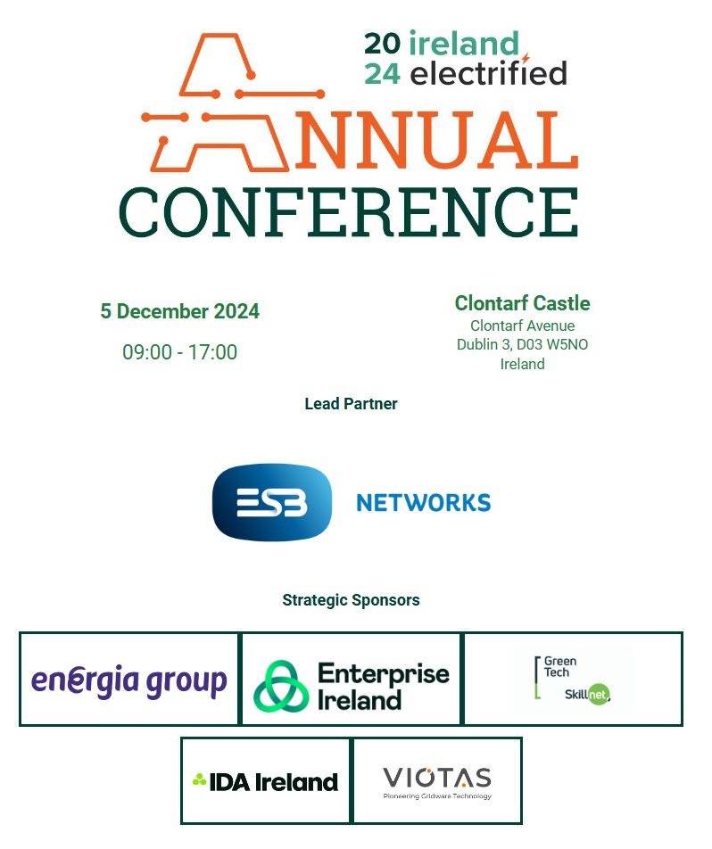 Two key policy areas for electrification in Ireland are the cost of electricity and grid connection.

Learn more on these topics and possible solutions ahead at the Ireland Electrified conference on December 5th. 

Register below:
events.windenergyireland.com/event/IrelandE…