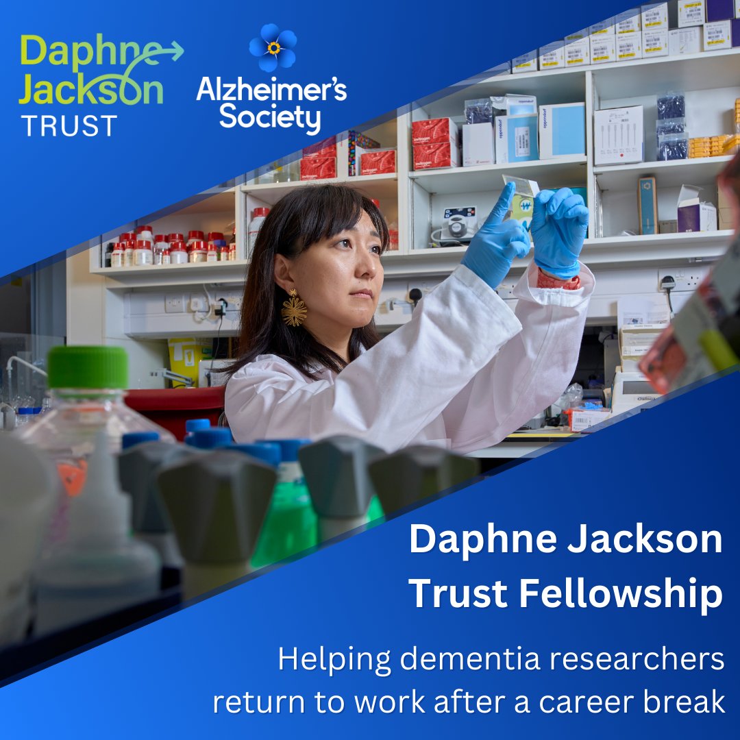 Alzheimer's Society For Researchers (@alzsocresearch) on Twitter photo Know a dementia researcher on a career break?
Our new <a href="/DaphneJacksonTr/">Daphne Jackson Trust</a>-ust Fellowship offers flexible, part-time funding and mentoring to help support a return to research.
Apply by Nov 25th.
For more information go to our website: alzheimers.org.uk/research/resea⦠Know a dementia researcher on a career break?
Our new <a href="/DaphneJacksonTr/">Daphne Jackson Trust</a>-ust Fellowship offers flexible, part-time funding and mentoring to help support a return to research.
Apply by Nov 25th.
For more information go to our website: alzheimers.org.uk/research/reseaā¦