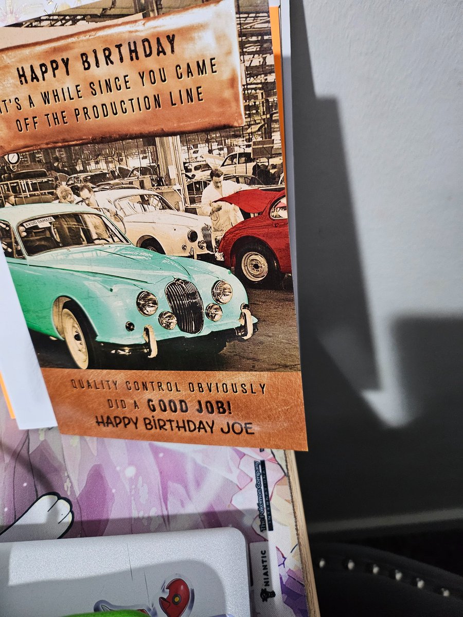 Got a  Birthday card today from my sis  not sure she read it before ordering on moonpig , not too sure who joe is 🤣🤣🤣