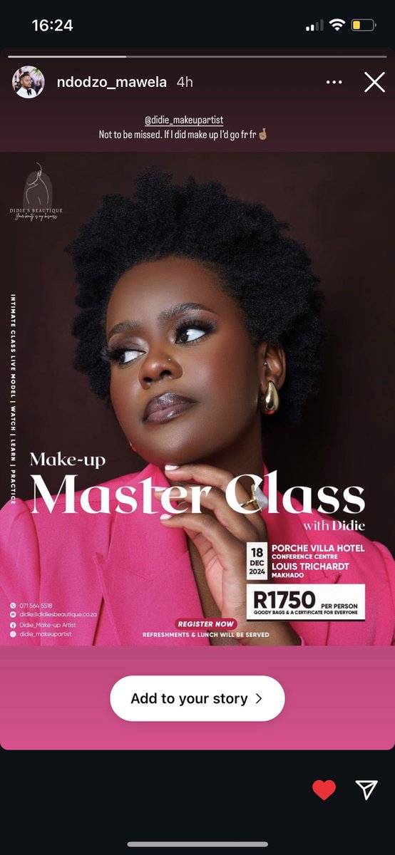 Didie_Museri's tweet photo. A wonderful Christmas gift to yourself or your loved ones. This one is going to be bigger and better 😁🤍.

I am very excited about this Masterclass because I have acquired so much knowledge this past year that I can’t wait to share with you to turn you into a make-up guru!💄 https://t.co/kt0w2QazmN