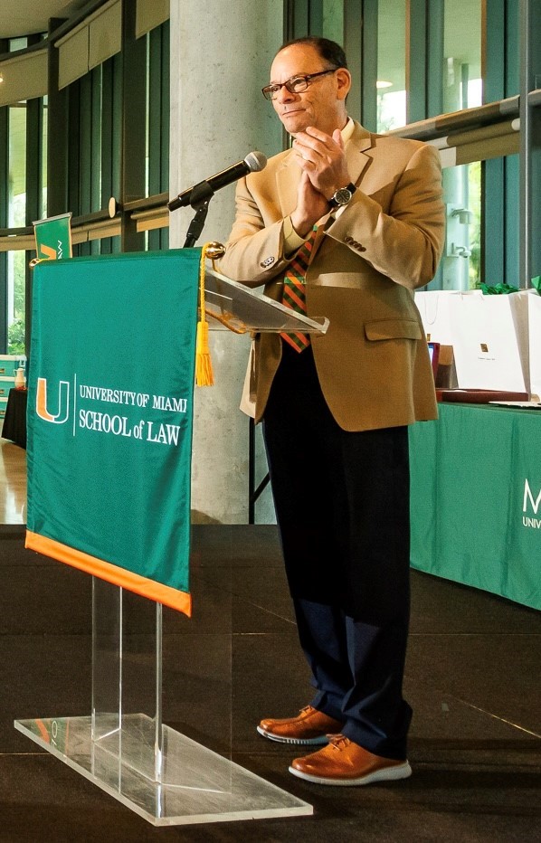 On 10/26/24, Judge Kevin Emas was the master of ceremonies at the UM School of Law’s 75th Annual Homecoming Breakfast at the Lakeside Expo Center. Judge Emas graduated with honors from Miami Law and has previously been presented with several Alumni Achievement Awards.