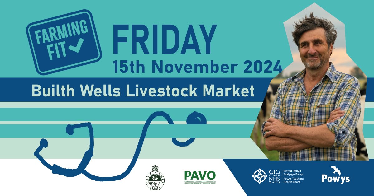 Are you at Builth Wells Livestock Market on Friday? Our Farming Fit team will be there too!

Why not have a chat and get yourself a free health check and advice?

For more information, please visit en.powys.gov.uk/farmingfit 

<a href="/PAVOtweets/">Powys Assoc Vol Orgs</a> <a href="/PTHBhealth/">Powys Teaching Health Board</a>