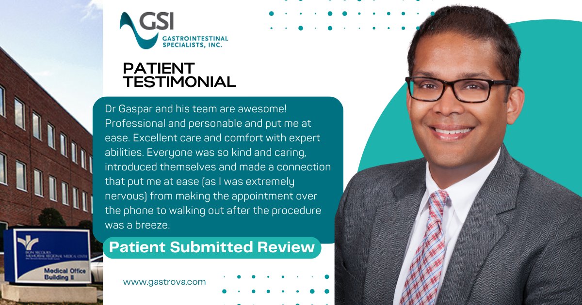 Gastro_VA's tweet photo. Receive exceptional care at GSI! Book an appointment to experience top-notch treatment from professionals like Dr. Gaspar. Schedule your visit with us today at https://t.co/86RyWilAZU. https://t.co/uX85U8zL1z