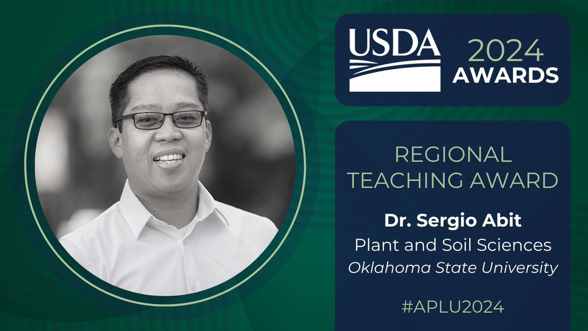 Agriculture is America (@agisamerica) on Twitter photo Congratulations to Dr. Sergio Abit, <a href="/okstate/">Oklahoma State Univ.</a>, recipient of <a href="/USDA_NIFA/">NIFA</a>’s Southern Regional Award for Excellence in College and University Teaching in the Food and Agricultural Sciences! aplu.org/news-and-media… <a href="/okstateferguson/">OSU Ferguson College of Agriculture</a> <a href="/okstate_ag/">Oklahoma State University Extension</a> Congratulations to Dr. Sergio Abit, <a href="/okstate/">Oklahoma State Univ.</a>, recipient of <a href="/USDA_NIFA/">NIFA</a>’s Southern Regional Award for Excellence in College and University Teaching in the Food and Agricultural Sciences! aplu.org/news-and-media… <a href="/okstateferguson/">OSU Ferguson College of Agriculture</a> <a href="/okstate_ag/">Oklahoma State University Extension</a>