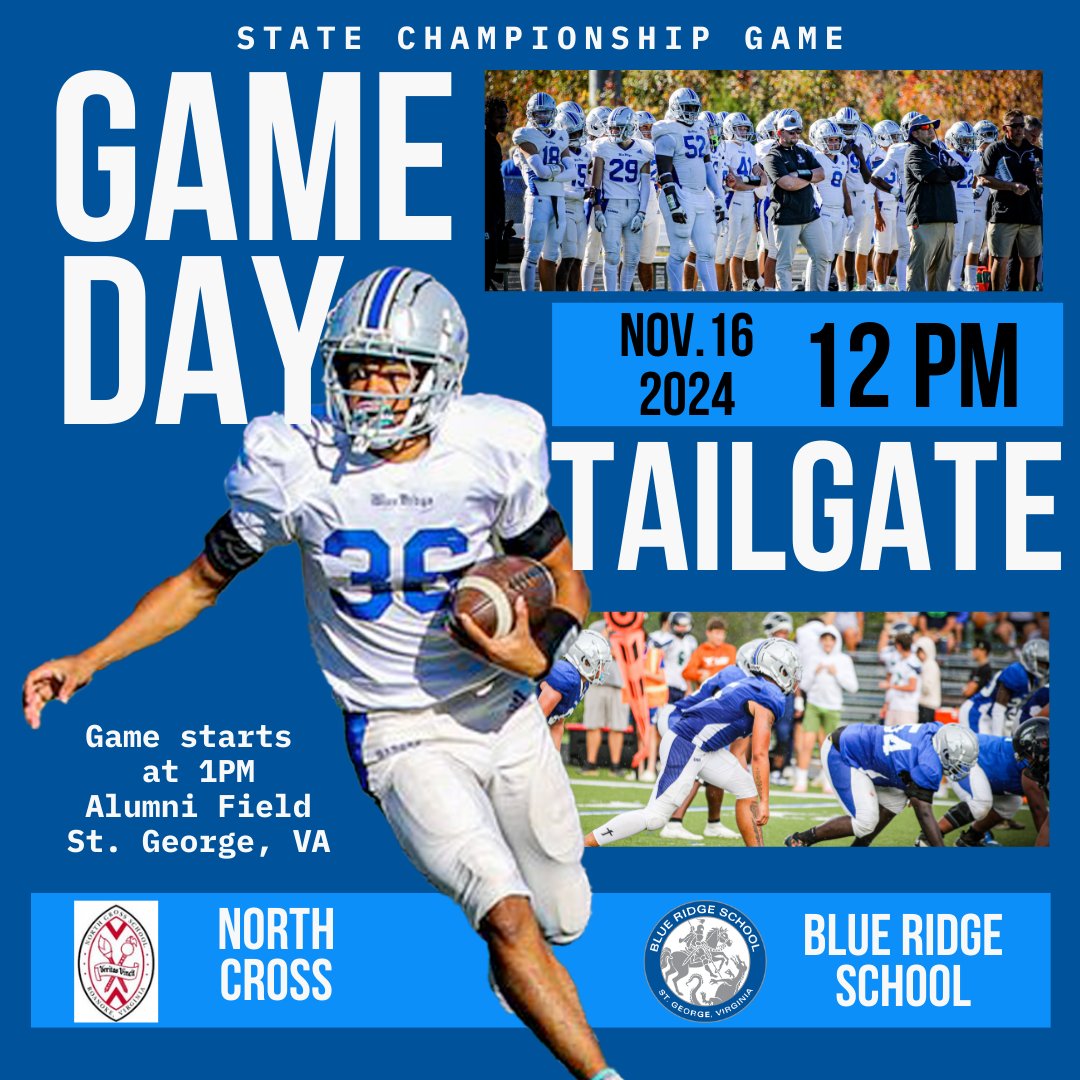 blueridgeschool's tweet photo. 🚨ATTENTION BRS FAMILY🚨

The Baron Fund is hosting a State Championship Tailgate this Saturday at 12:00PM, as we defend Alumni Field against North Cross! Contact Baron Fund Director Tyler Houston (thouston@blueridgeschool.com) for anything tailgate related, LETS GO BARONS! https://t.co/5nPE0TnTzb