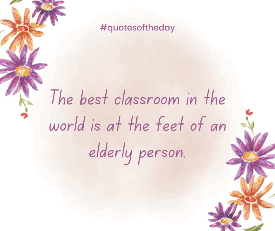 JonathanGi23295's tweet photo. The best classroom in the world is at the feet of an elderly person.

#WisdomOfElders #LearningFromSeniors #ElderlyWisdom #LifeLessons #RespectOurElders #AgingAndLearning #SeniorGuidance #LifeExperience #TimelessKnowledge #EldersTeachUs https://t.co/TwJK3ZizoK