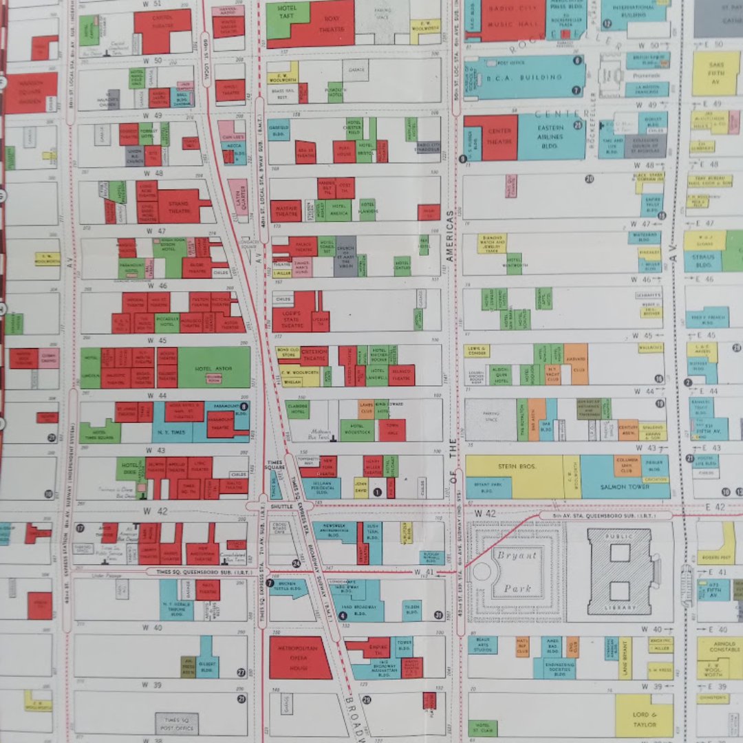 mapmapnmap's tweet image. 🎭 Dive into the golden age of New York’s theatres with this vintage map showcasing the iconic Broadway and Theatre District! A colorful guide to the era’s theatres, hotels, and shops, perfect for lovers of NYC’s stage and history. 🌆✨

#VintageMaps