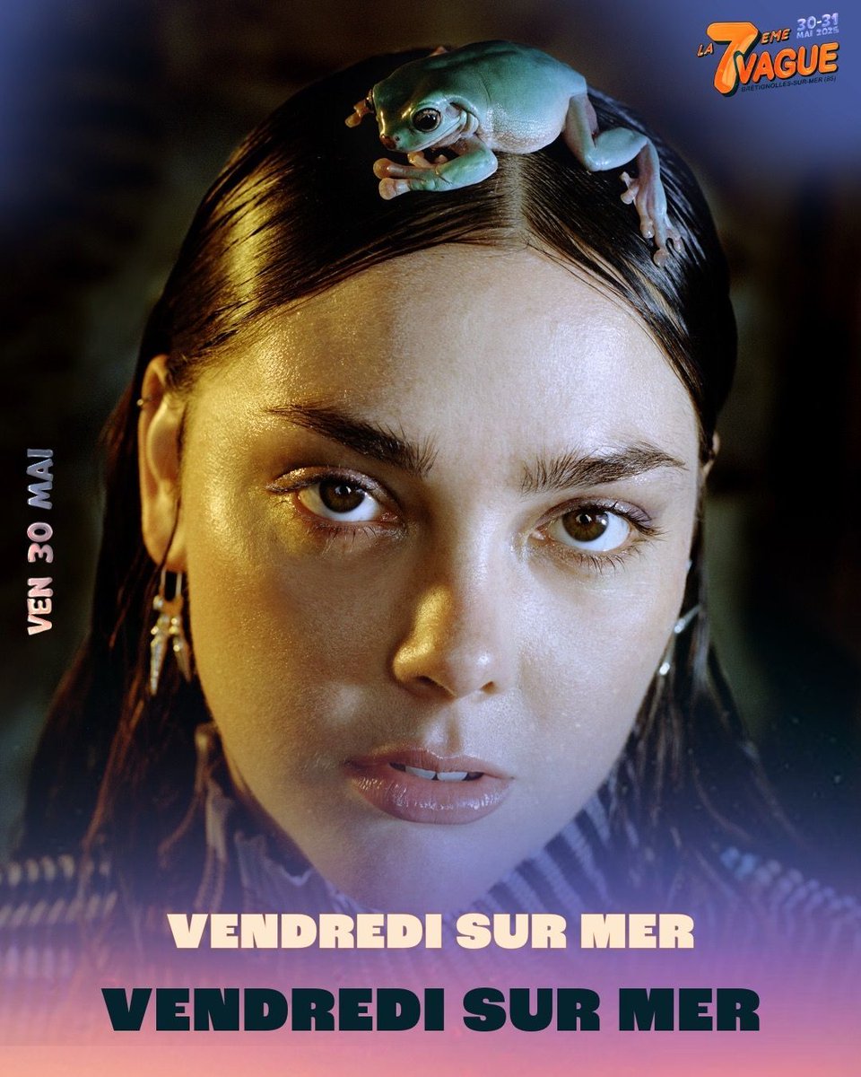 🌷 Vendredi sur Mer a certainement contribué à une nouvelle marque de pop francophone caractérisée par l’alchimie de sa voix douce et des mélodies entêtantes.

Ça sera le vendredi 30 mai !

🐳 Festival La 7ème Vague - 30 et 31 mai 2025
🎟️ Billetterie sur 7vague.com/billetterie