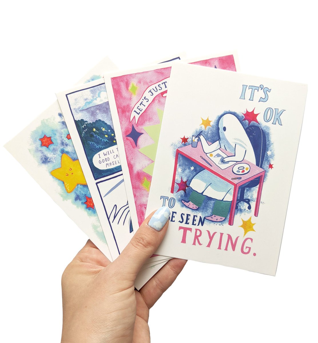 「We have cute lil postcard packs on the s」|The Sad Ghost Clubのイラスト