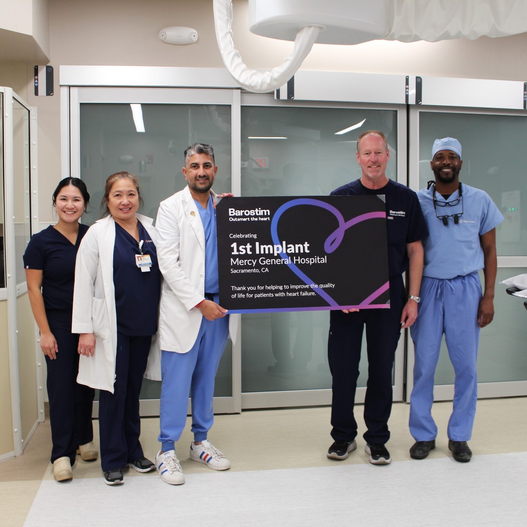 Dignity Health Mercy General Hospital is the FIRST hospital in Sacramento to implant the Barostim™ Baroreflex Activation Therapy! Thanks to our incredible team, led by Dr. Jones and Dr. Janmohamed, for making this procedure a success! Learn more: 💗ow.ly/7yiV50U4MOE