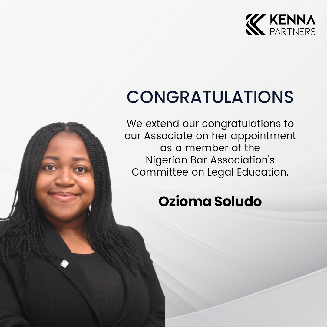 We extend our congratulations to our Associate, Ozioma Soludo, on her appointment as a member of the Nigerian Bar Association's Committee on Legal Education.

#legaleducation #appointment #NBA