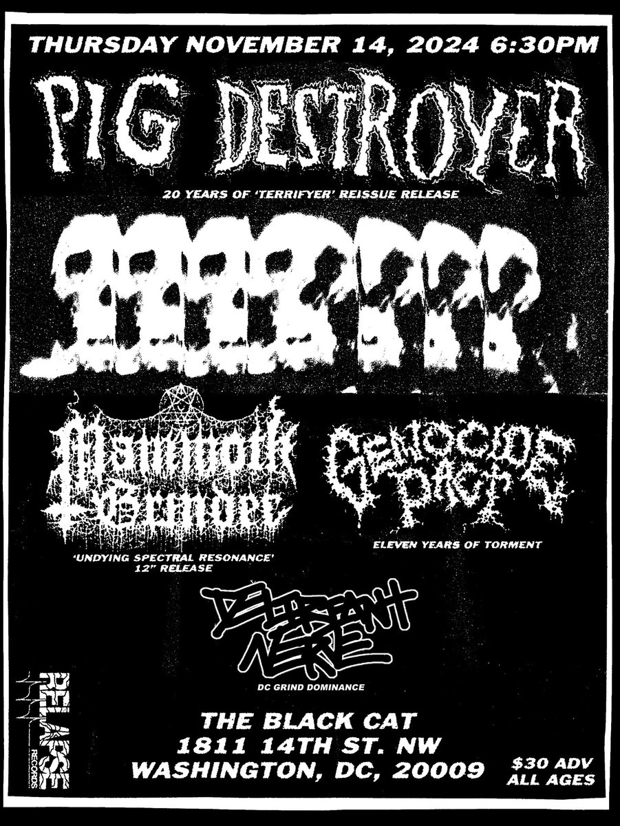 UPDATED LINEUP NOW FEATURING ONE OF THE BEST GRINDCORE BANDS ON THE EAST COAST - DELIRIANT NERVE 🔥

TICKETS: etix.com/ticket/p/89470…