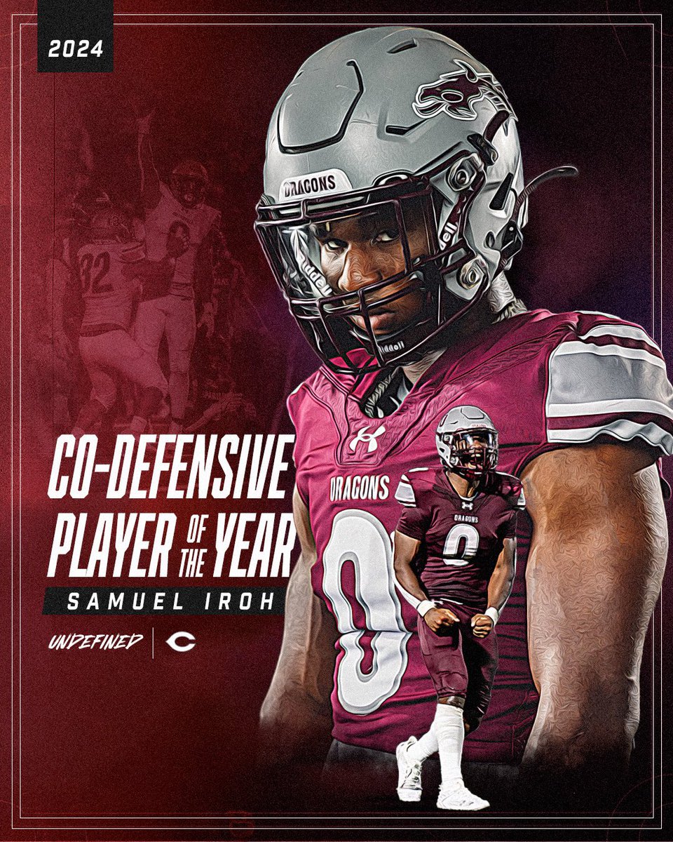 CHSDragonFB's tweet image. Congratulations to Samuel Iroh on being named Region 8-6A Co-Defensive Player of the Year‼️‼️