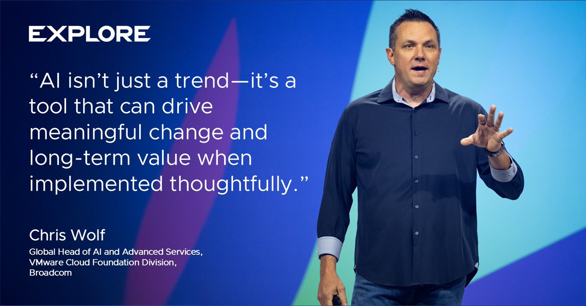 VMware (@vmware) on Twitter photo A future-proof AI strategy begins with a focus on value. Avoid vendor lock-in and maintain flexibility with a platform-agnostic #privateAI approach. <a href="/cswolf/">Chris Wolf</a> explains: brcm.tech/3YUbvh5 A future-proof AI strategy begins with a focus on value. Avoid vendor lock-in and maintain flexibility with a platform-agnostic #privateAI approach. <a href="/cswolf/">Chris Wolf</a> explains: brcm.tech/3YUbvh5