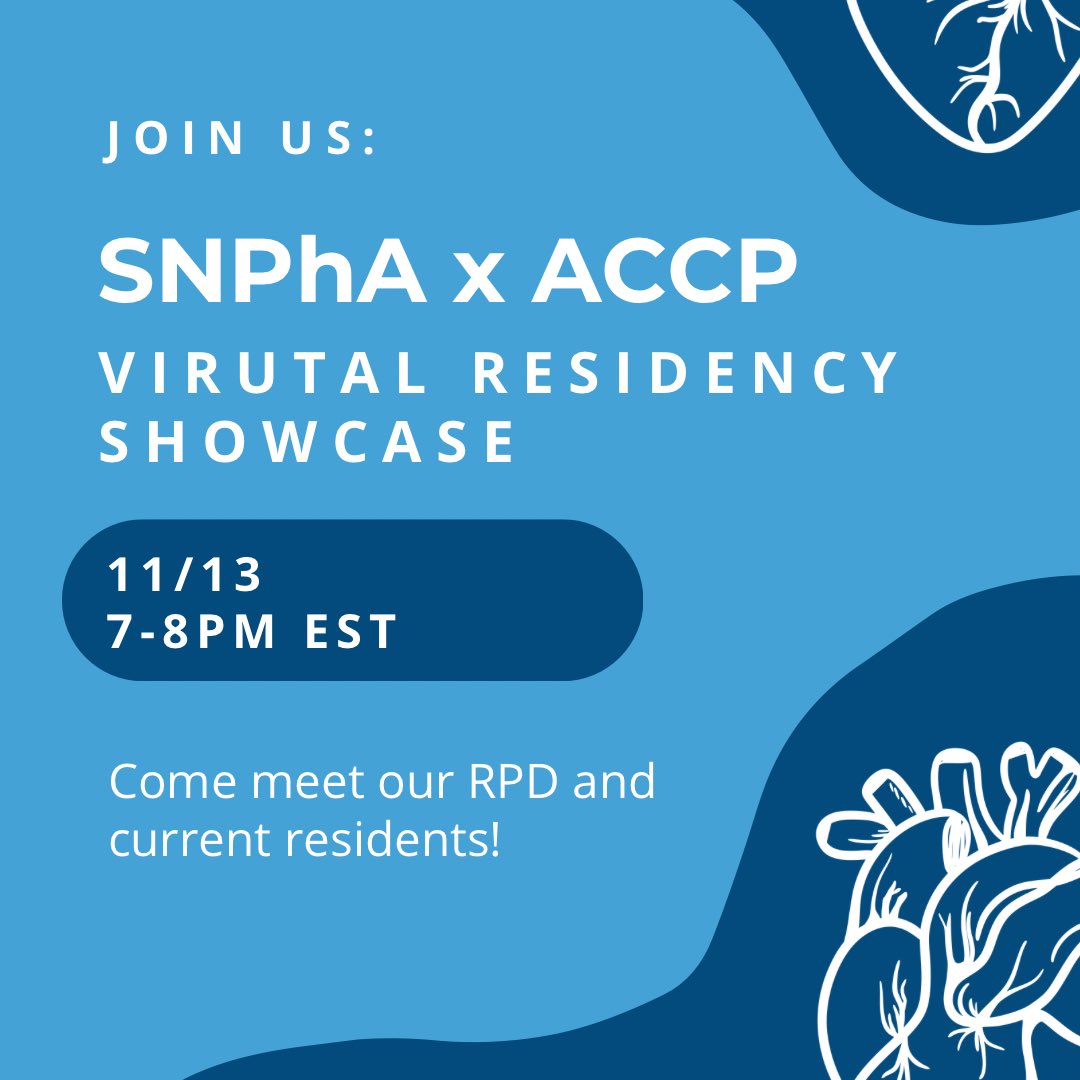 We look forward to seeing you at the SNPhA x ACCP virtual residency showcase! Register here: accp.com/meetings/vrfs2…