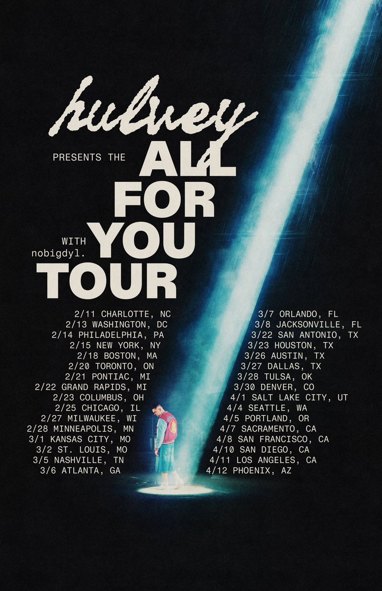 Honored to announce my brother <a href="/nobigdyl/">dyllie</a> is the special guest on The All For You Tour
The heart of this tour is that EVERYTHING we do, and ALL we are is for the glory of God. It's that simple. ❤️🙏
Tickets at hulveymusic.com