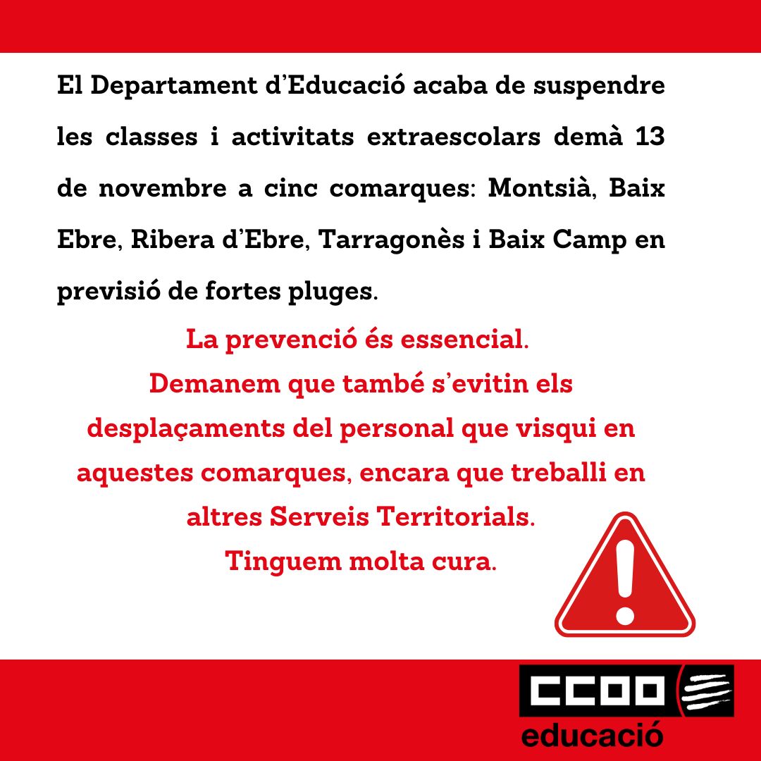 CCOO Educació tweet media
