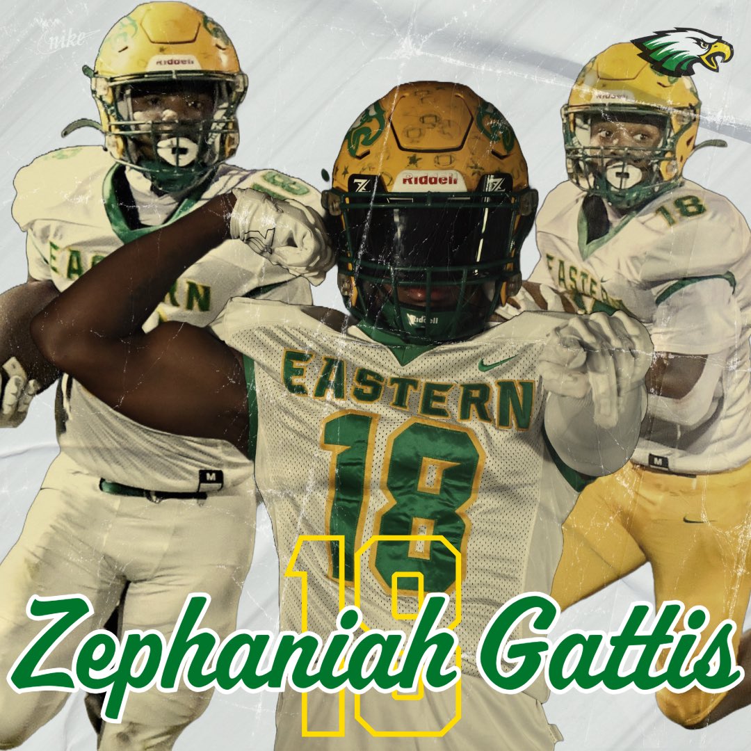 EAHS_Football's tweet image. Today's Senior Spotlight is Zephaniah Gattis. Zep is a four-year Eagle and a Two-Year Varsity Starter. Zep has spent time at Linebacker, Tight End, Running Back and H Back. Zep currently has 74 tackles on the season and one rushing TD. #PositiveResponse