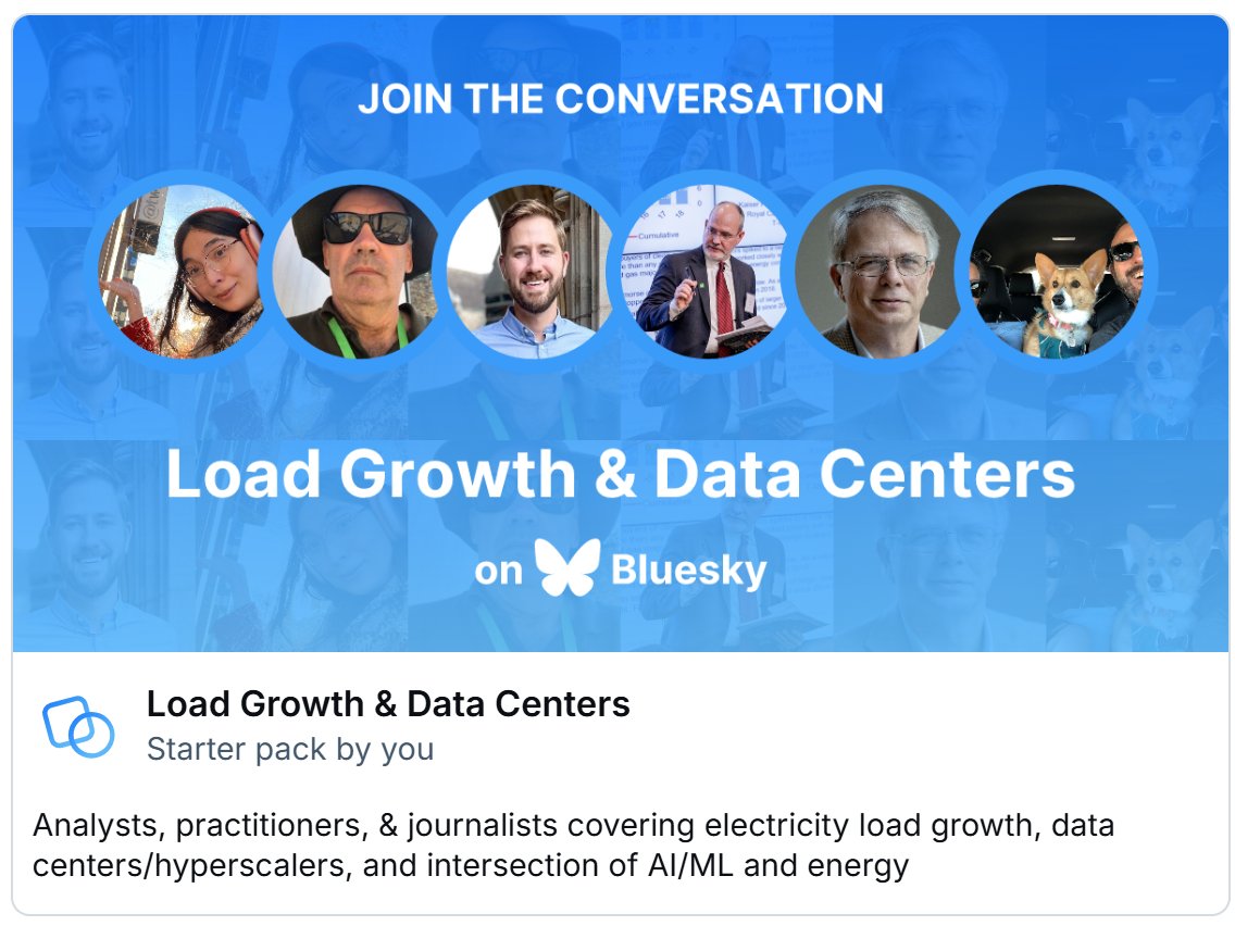 Pretty excited for this starter pack: load growth, data centers, and intersection of AI/ML and energy
