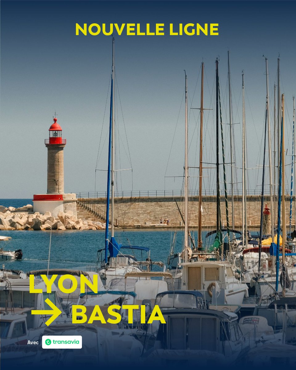 NOUVEAUTÉS <a href="/transavia/">transavia</a> au départ de Lyon 📢🎊

🇫🇷 #Bastia : 2 vols par semaine dès le 19/04
🇫🇷 #Ajaccio : 2 vols par semaine dès le 19/04
🇨🇾 #Paphos : 1 vol par semaine dès le 12/07

+ d'infos ➡️ loom.ly/toazp1o

<a href="/Vinciairports/">VINCI Airports</a> #FlyFromLyon #Nouveauté #Voyage #LyonAirport
