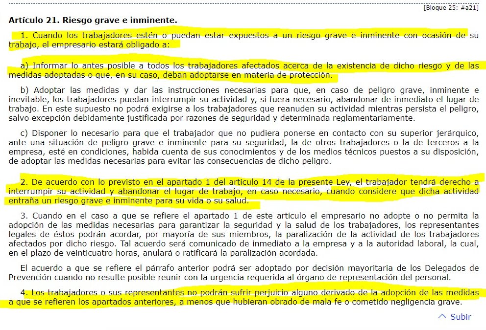 No vayáis a trabajar mañana

- Artículo 21.2 Ley de Prevención de Riesgos Laborales

#Málaga en alerta roja

Tenéis derecho a no trabajar mañana sin sufrir represalias estando en alerta roja y con vuestra vida en riesgo.

Pásalo
