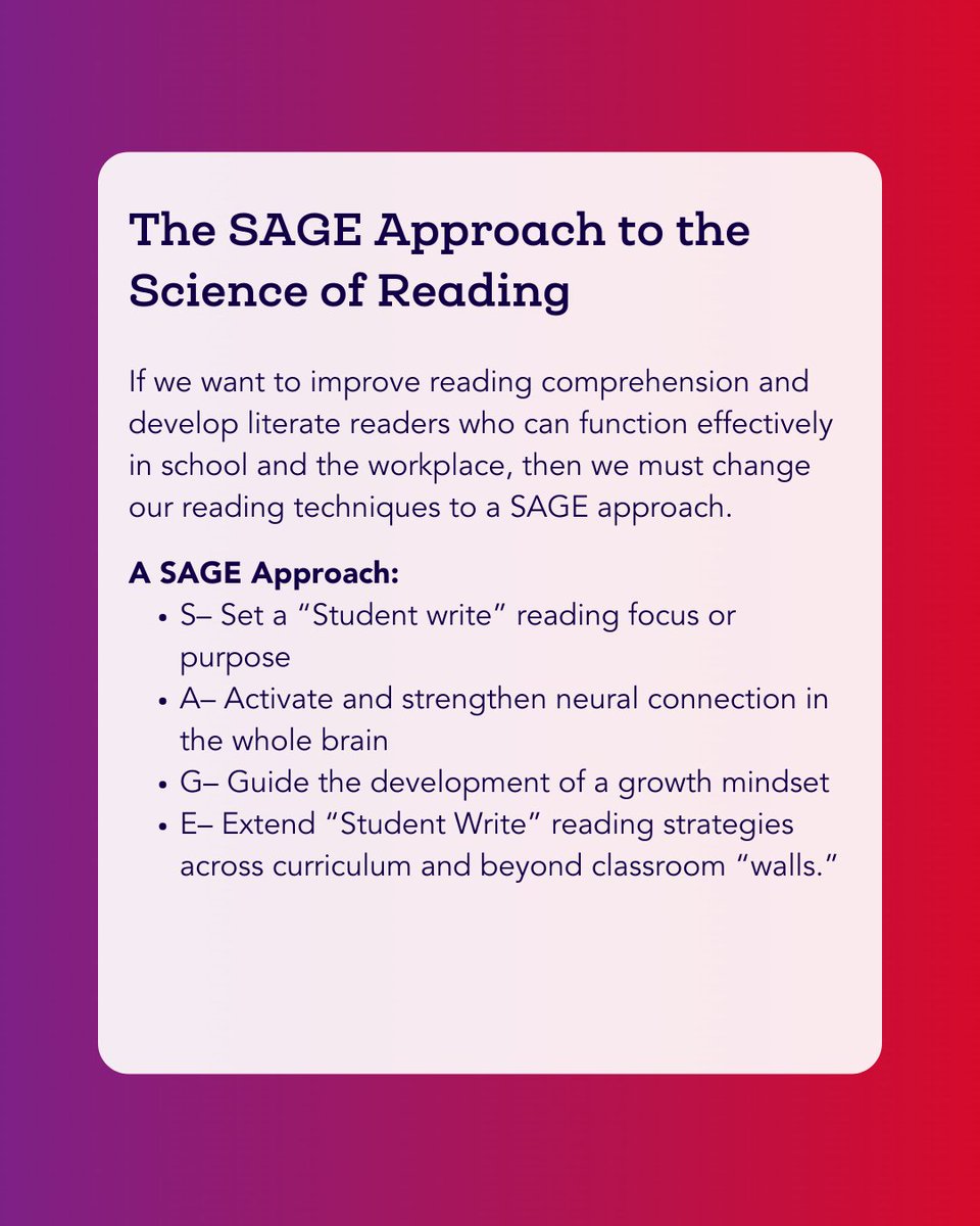 Teaching Channel (@teachingchannel) on Twitter photo While phonics, phonemics, fluency, and vocabulary are foundational reading phases, reading goes way beyond these.
Educator, Cherry-Anne Gildharry proposed the SAGE approach to the Science of Reading: teachingchannel.com/k12-hub/blog/a….
#ScienceofReading #K12 <a href="/chemelnalis/">Cherry-Anne Gildharry</a> While phonics, phonemics, fluency, and vocabulary are foundational reading phases, reading goes way beyond these.
Educator, Cherry-Anne Gildharry proposed the SAGE approach to the Science of Reading: teachingchannel.com/k12-hub/blog/a….
#ScienceofReading #K12 <a href="/chemelnalis/">Cherry-Anne Gildharry</a>