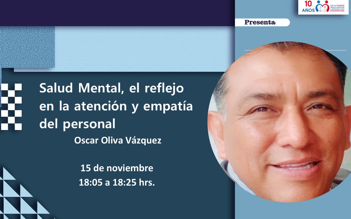 Desde el Instituto de Salud del Estado de México nos acompaña Oscar Oliva Vázquez presentando el tema "Salud mental, el reflejo en la atención y empatía del personal", su participación es a las 18:05 del viernes 15 de noviembre.