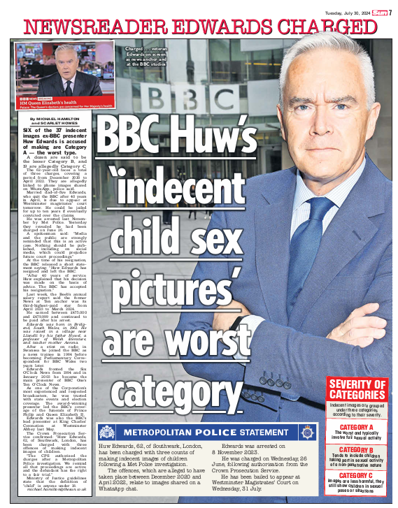 EditorsUK's tweet photo. The #MFA2024 Investigation of the Year National goes to @TheSun for its Huw Edwards investigation - described by the judges as "a courageous scoop that was widely criticised and then entirely vindicated" #MFA2024 https://t.co/q4c7PyE8Rf