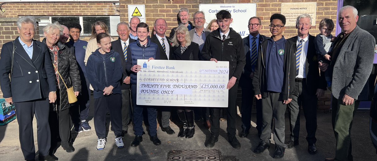 Thanks to Rob Galvin for making Corbets Tey School his charity during his year as captain of <a href="/Romfordgolfclub/">Romford Golf Club</a> . Today his guests attended an assembly and presented the school with £25,000. We are so grateful to Rob, Ruth and to his friends and colleagues.