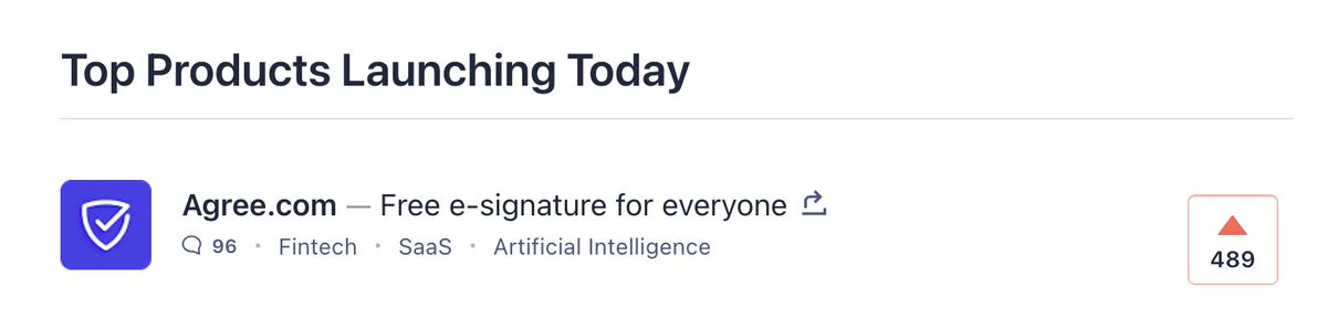 Jonathan Abrams (@abrams) on Twitter photo Awesome to see <a href="/8bitcapital/">8-Bit Capital</a> portfolio company @agreeHQ Agree.com at #1 on Product Hunt right now!!! Congrats <a href="/martymadrid/">marty.com</a> and <a href="/wbhub/">Will Hubbard</a> !
"Free e-signature for everyone"! Let's go! Awesome to see <a href="/8bitcapital/">8-Bit Capital</a> portfolio company @agreeHQ Agree.com at #1 on Product Hunt right now!!! Congrats <a href="/martymadrid/">marty.com</a> and <a href="/wbhub/">Will Hubbard</a> !
"Free e-signature for everyone"! Let's go!